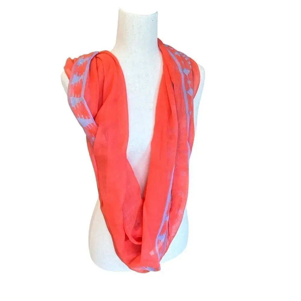 Women's Dressy Infinity Scarf Coral/Blue